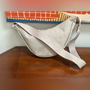 July Sling Crossbody Belt Bag Neutral Canvas Gold Hardware